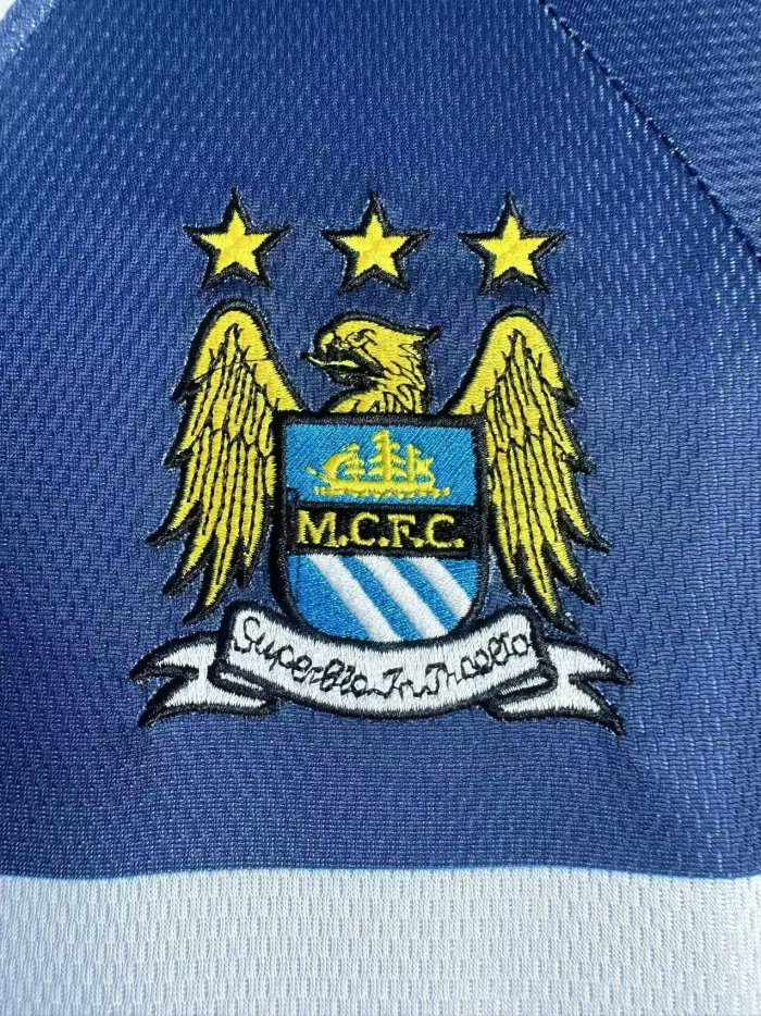 1997-1998 Manchester City Home Long Sleeve Retro Soccer Jersey (长袖)