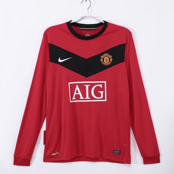 2010 Manchester United Home Long sleeves Retro Soccer Jersey