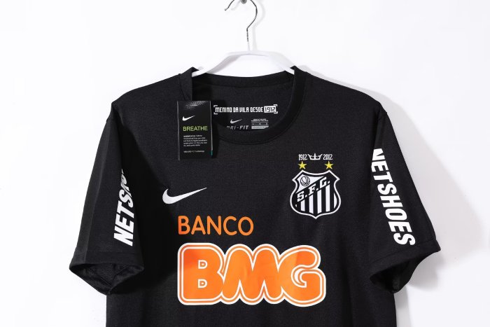 2012-2013 Santos FC Black Retro Soccer Jersey