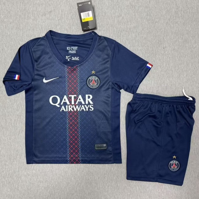 25-26 Paris Saint-Germain Home Kids Soccer Jersey 1:1 Thai Quality*带星