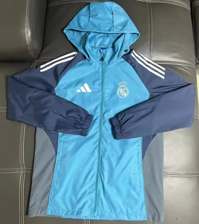 25-26 Real Madrid Lake blue Windbreaker