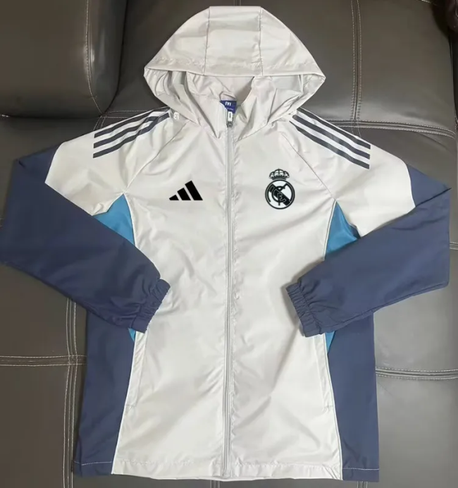 25-26 Real Madrid White Windbreaker