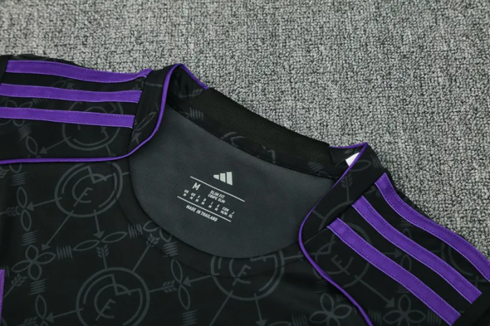 25-26 Real Madrid Black Tank Top And Shorts Suit