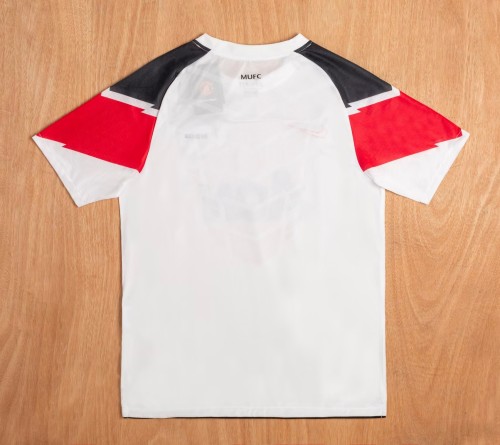 2010-2011 Manchester United UCL Version Away White Retro Soccer Jersey