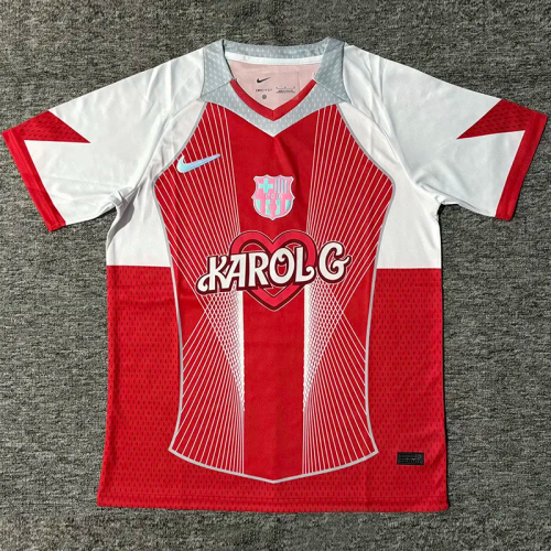 25-26 Barcelona Red White Special Edition Fans Training Shirts 1:1 Thai Quality