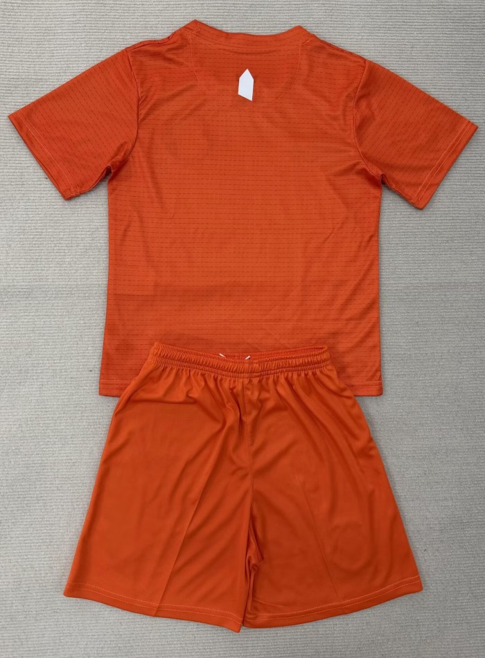 25-26 Everton Orange Goalkeeper Kids Soccer Jersey 1:1 Thai Quality