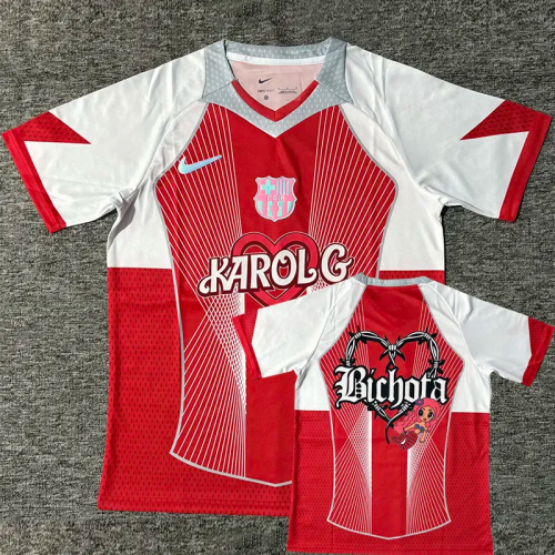 25-26 Barcelona Red White Special Edition Fans Training Shirts 1:1 Thai Quality