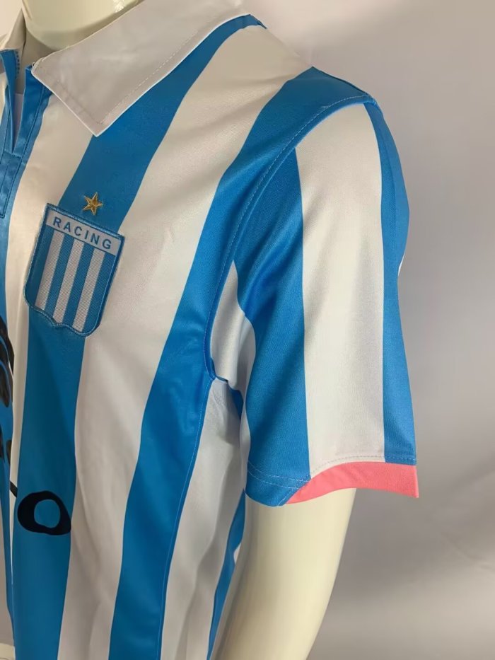 2007-2008 Racing Club Home Retro Soccer Jersey