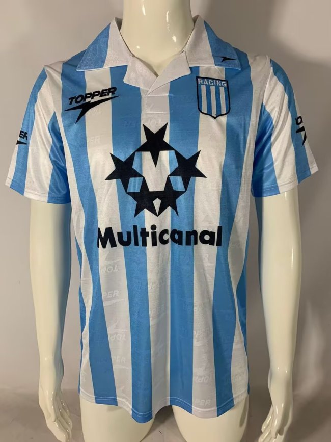 1997-1998 Racing Club Home Retro Soccer Jersey