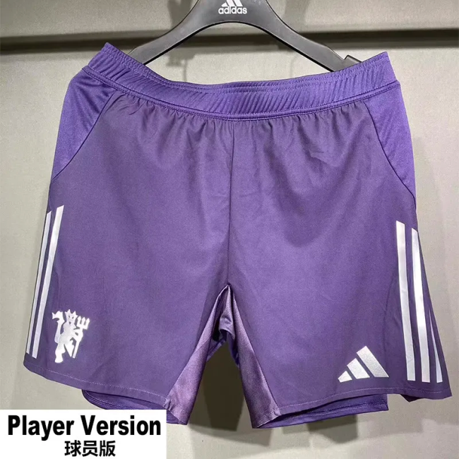 25-26 Manchester United Purple Player Version Shorts Pants (High Quality)(球员短裤)