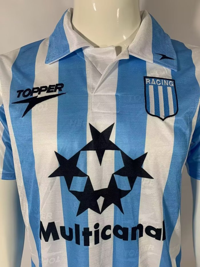 1997-1998 Racing Club Home Retro Soccer Jersey