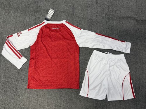 25-26 Arsenal Home Long Sleeve Kids Soccer Jersey 1:1 Thai Quality(长袖)