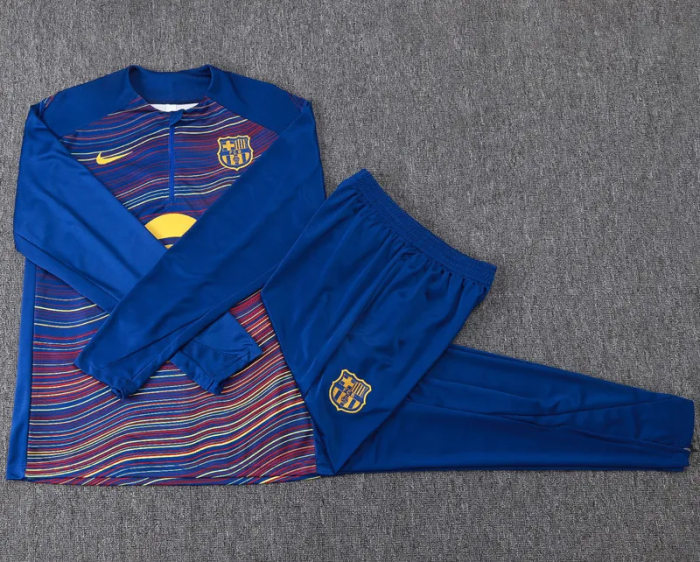 25-26 Barcelona High Quality Half Pull Tracksuit