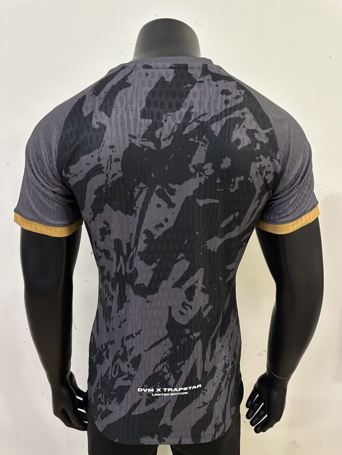 2025 Trapstar Black Player Version Trendy Soccer Jersey