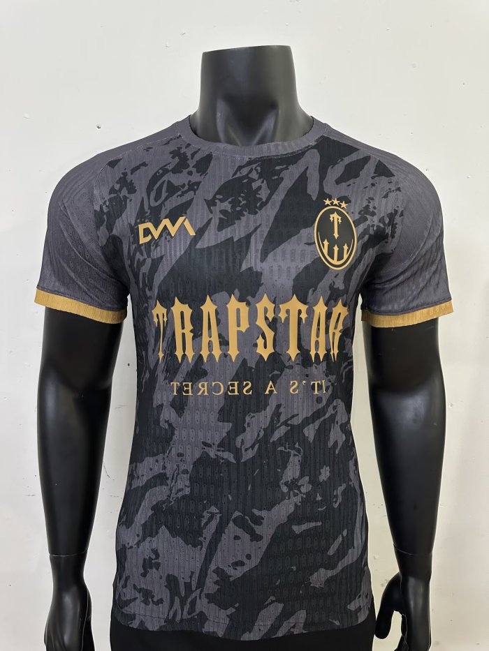 2025 Trapstar Black Player Version Trendy Soccer Jersey