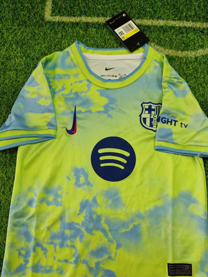 25-26 Barcelona Green Special Edition Kids Soccer Jersey