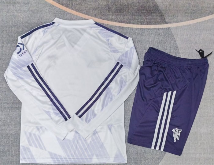 25-26 Manchester United Away Long Sleeve Kids Soccer Jersey