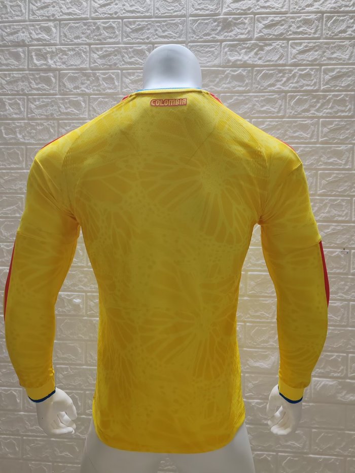 25-26 Colombia Home Long Sleeve Player Version Soccer Jersey*长袖球员