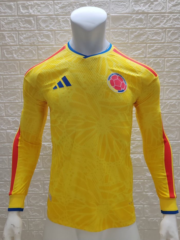 25-26 Colombia Home Long Sleeve Player Version Soccer Jersey*长袖球员