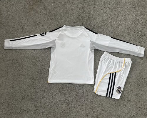 25-26 Real Madrid Home Long Sleeve Kids Soccer Jersey（长袖）