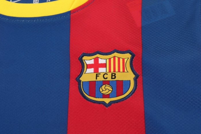 2010-2011 Barcelona Home Long sleeves Retro Kids Soccer Jersey