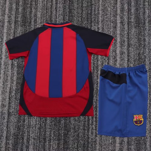 2003 Barcelona Home Retro Kids Soccer Jersey