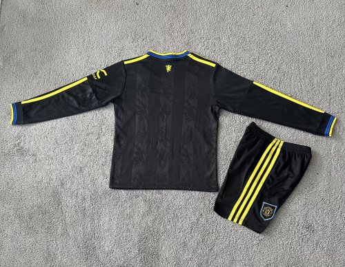 25-26 Manchester United Third Long Sleeve Kids Soccer Jersey (长袖)