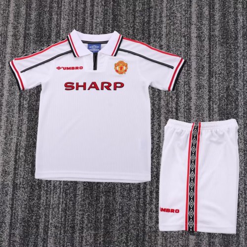 1998-1999 Manchester United Retro Kids Soccer Jersey