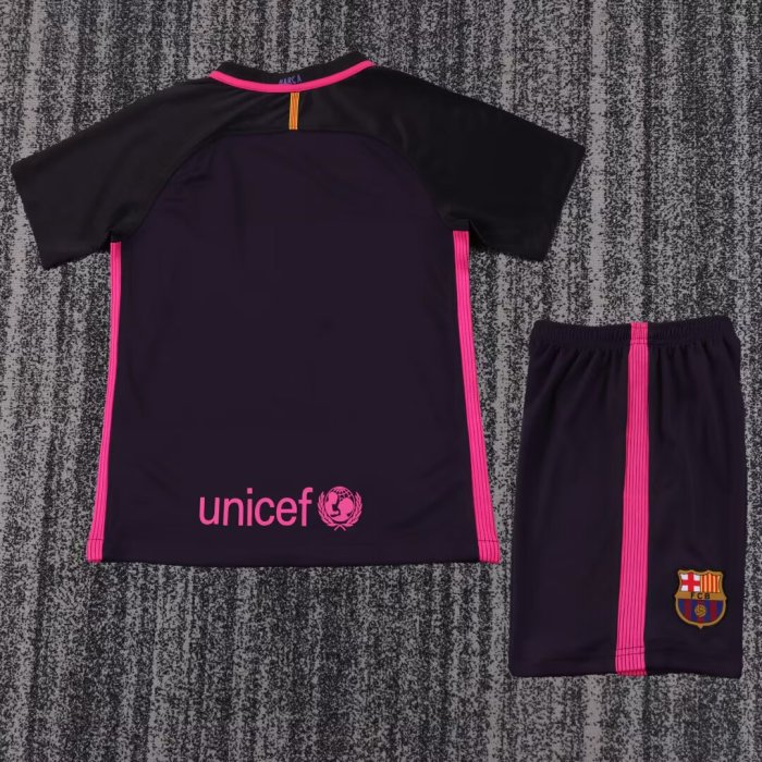 2016-2017 Barcelona Away Retro Kids Soccer Jersey