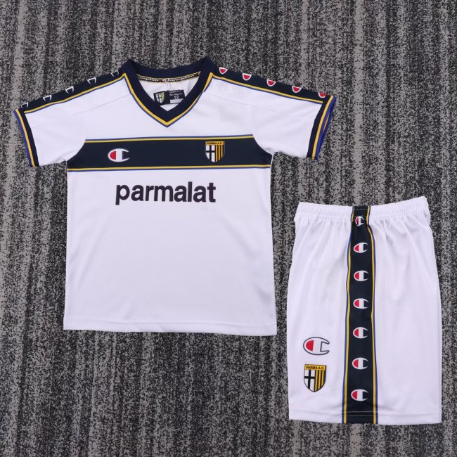 2002-2003 Parma Home Retro Kids Soccer Jersey