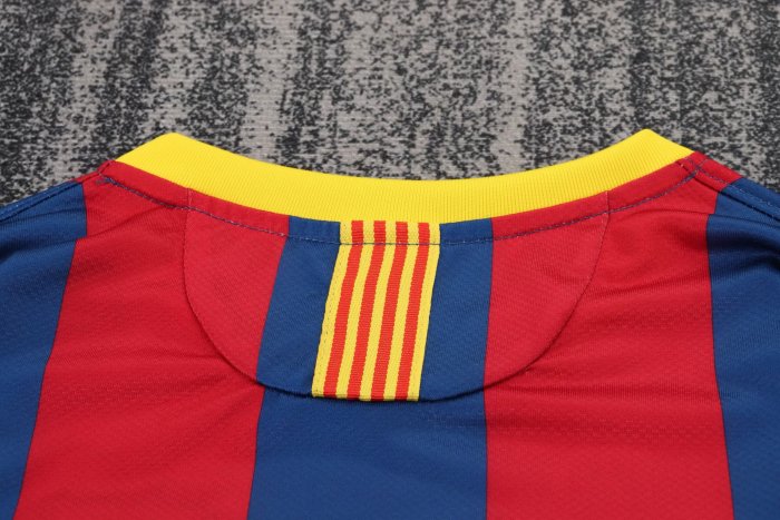 2010-2011 Barcelona Home Long sleeves Retro Kids Soccer Jersey