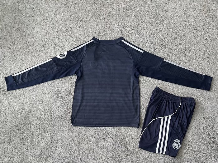 25-26 Real Madrid Away Long Sleeve Kids Soccer Jersey (长袖)