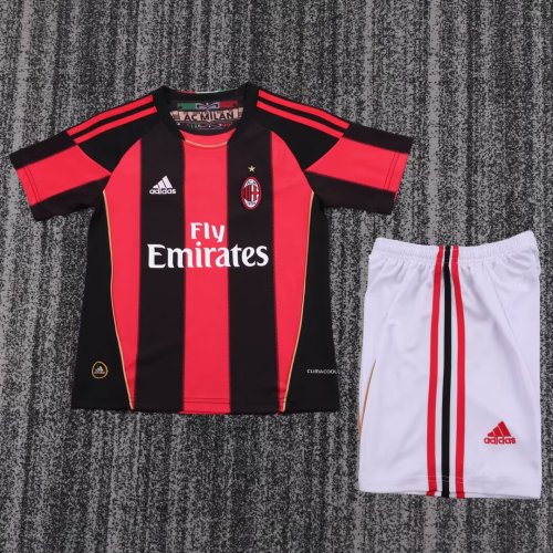 2011-2012 AC Milan Home Retro Kids Soccer Jersey
