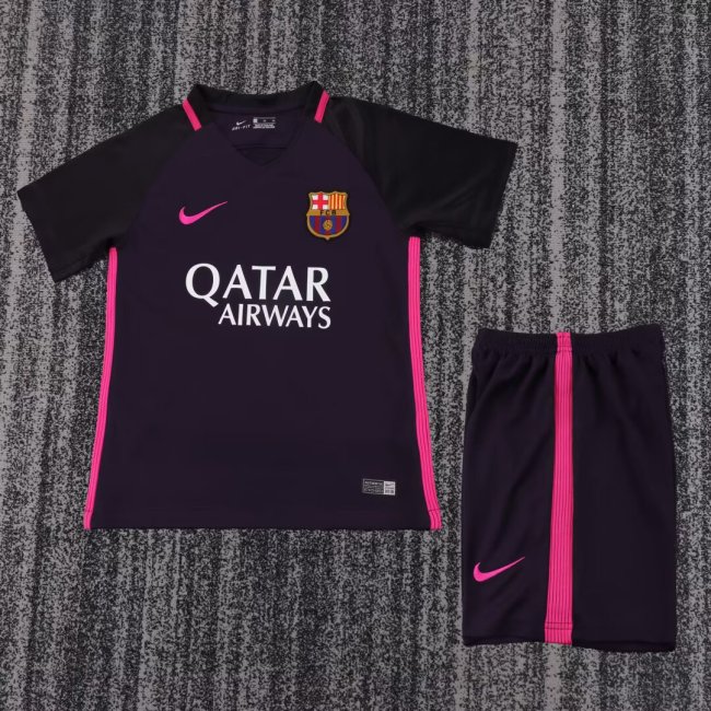 2016-2017 Barcelona Away Retro Kids Soccer Jersey
