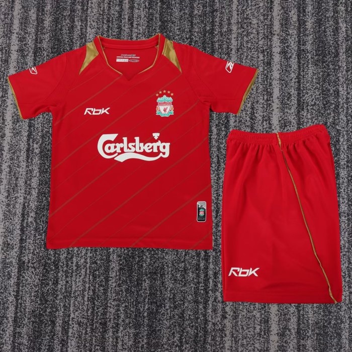 2005-2006 Liverpool Home Retro Kids Soccer Jersey