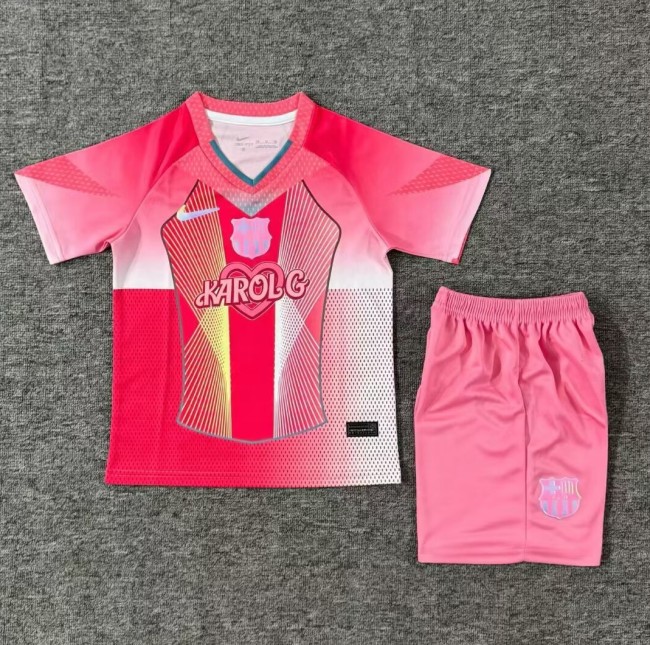 25-26 Barcelona Pink Special Edition Kids Soccer Jersey