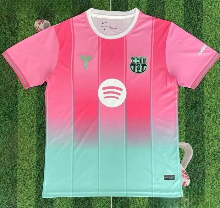 25-26 Barcelona Pink Green Special Edition Fans Training Shirts