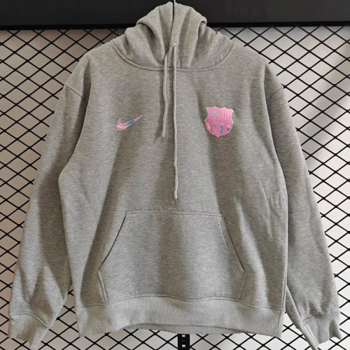 25-26 Barcelona Gray Hoody 灰色(加绒)粉标