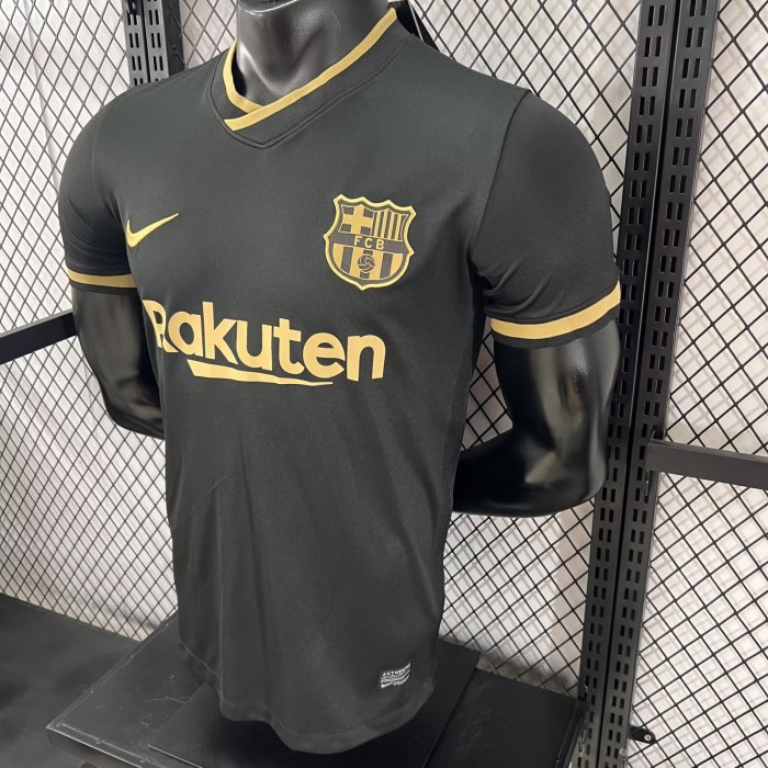 20-21 Barcelona Away Black Player Version Soccer Jersey