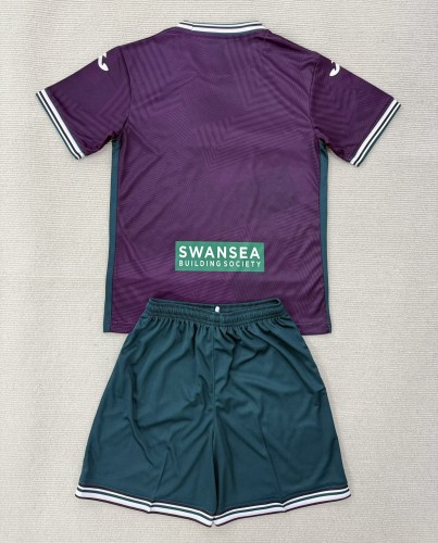 25-26 Swansea City Away Kids Soccer Jersey
