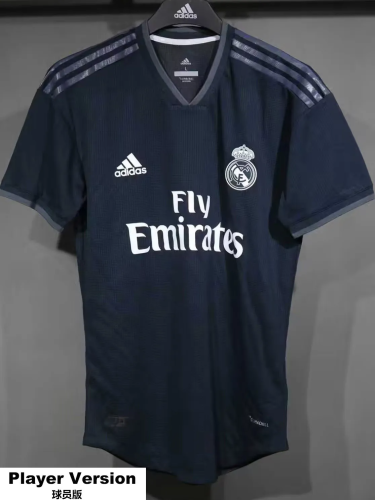 2018-2019 Real Madrid Away Player Version Retro Soccer Jersey*球员