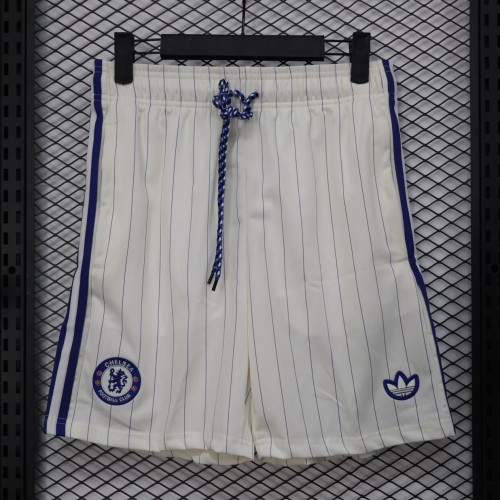 25-26 Chelsea White Casual Version Player Version Shorts Pants