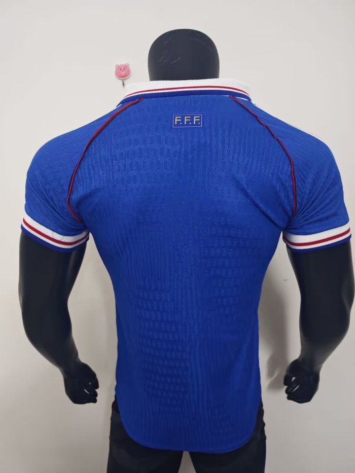 1998 France Home Player Version Retro Soccer Jersey*球员