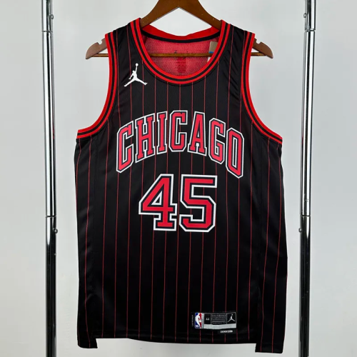 25-26 BULLS JORDAN #45 Black Top Quality Hot Pressing NBA Jersey (Trapeze Edition) 飞人版