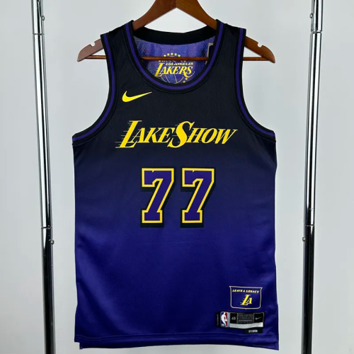 24-25 Lakers DONCIC #77 Royal blue City Edition Top Quality Hot Pressing NBA Jersey
