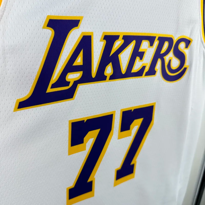 22-23 Lakers DONCIC #77 White Top Quality Hot Pressing NBA Jersey(圆领)