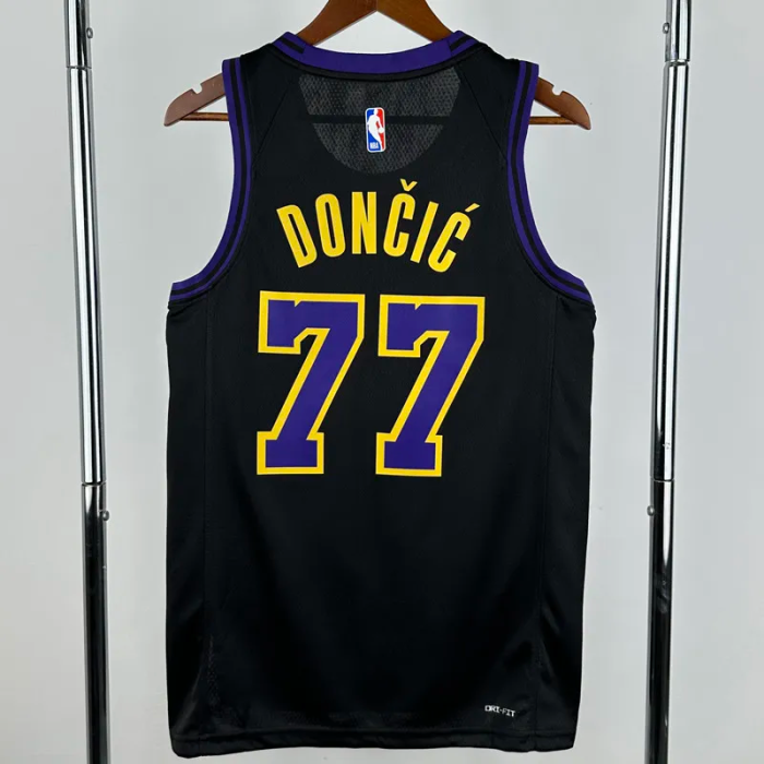 23-24 LAKERS DONCIC #77 Black City Edition Top Quality Hot Pressing NBA Jersey