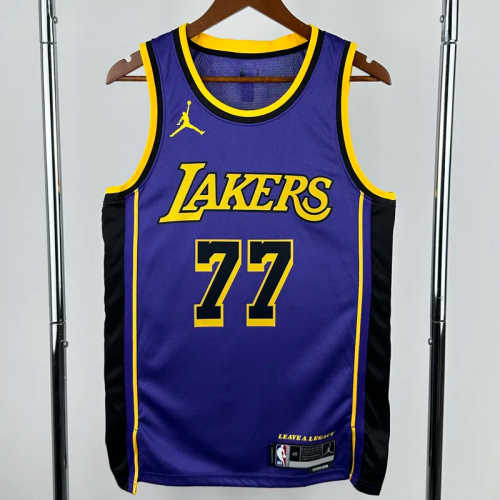 22-23 Lakers DONCIC #77 Purple Top Quality Hot Pressing NBA Jersey (Trapeze Edition) 飞人版