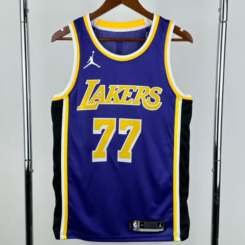 Lakers DONCIC #77 Blue Top Quality Hot Pressing NBA Jersey (Trapeze Edition) 飞人版