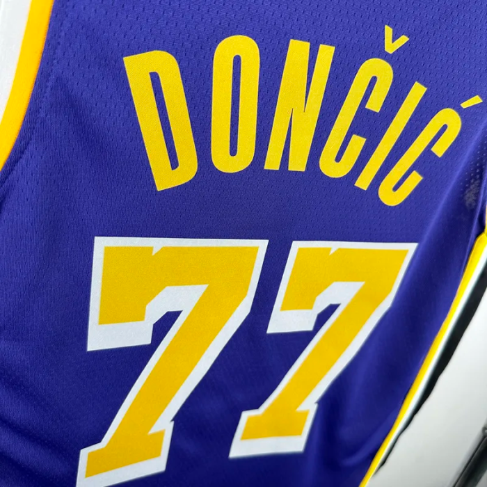 Lakers DONCIC #77 Blue Top Quality Hot Pressing NBA Jersey (Trapeze Edition) 飞人版
